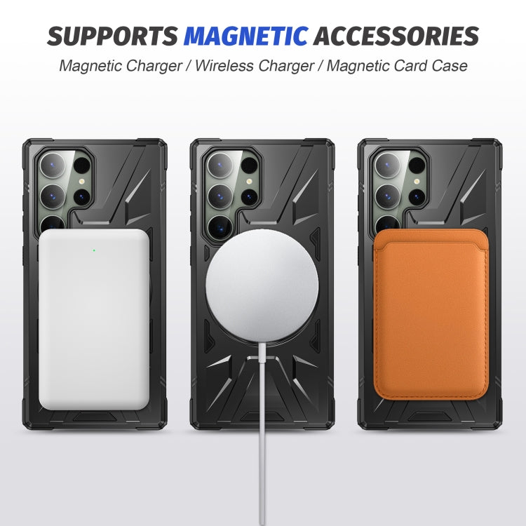 For Samsung Galaxy S23+ 5G MagSafe Magnetic Shockproof Phone Case with Ring Holder(Black) - Galaxy S23+ 5G Cases by PMC TechLife | Online Shopping South Africa | PMC TechLife