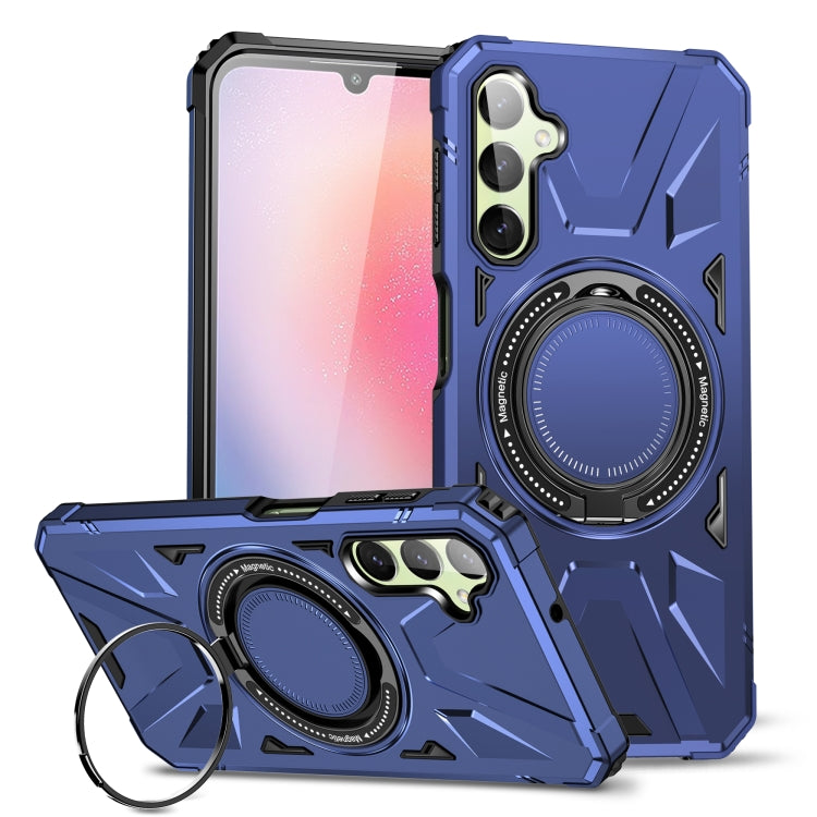 For Samsung Galaxy A14 4G/5G MagSafe Magnetic Shockproof Phone Case with Ring Holder(Navy Blue) - Galaxy Phone Cases by PMC TechLife | Online Shopping South Africa | PMC TechLife