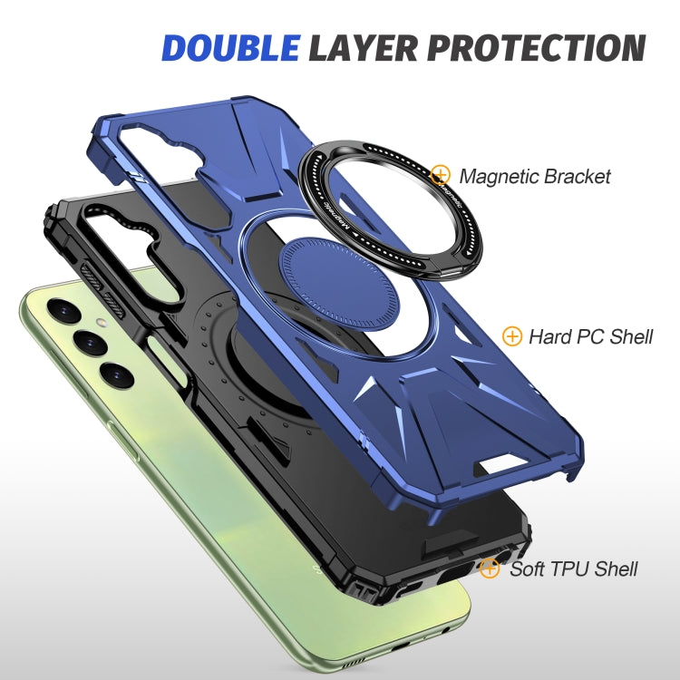 For Samsung Galaxy A14 4G/5G MagSafe Magnetic Shockproof Phone Case with Ring Holder(Navy Blue) - Galaxy Phone Cases by PMC TechLife | Online Shopping South Africa | PMC TechLife