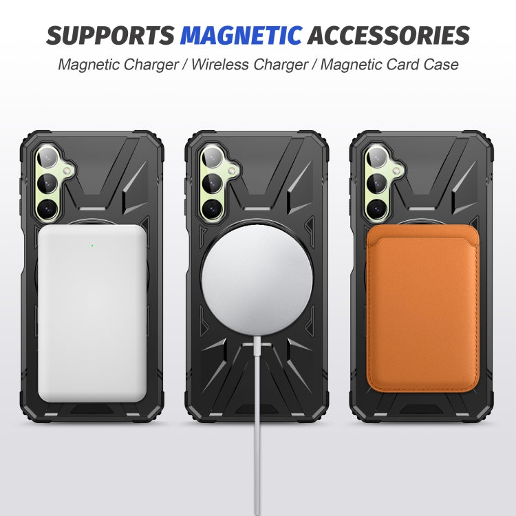 For Samsung Galaxy A24 4G/A25 5G MagSafe Magnetic Shockproof Phone Case with Ring Holder(Black) - Galaxy Phone Cases by PMC TechLife | Online Shopping South Africa | PMC TechLife