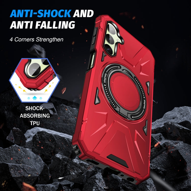 For Samsung Galaxy A24 4G/A25 5G MagSafe Magnetic Shockproof Phone Case with Ring Holder(Red) - Galaxy Phone Cases by PMC TechLife | Online Shopping South Africa | PMC TechLife