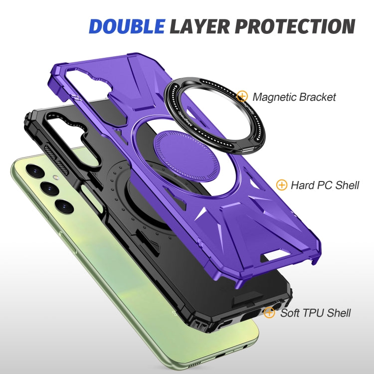 For Samsung Galaxy A24 4G/A25 5G MagSafe Magnetic Shockproof Phone Case with Ring Holder(Purple) - Galaxy Phone Cases by PMC TechLife | Online Shopping South Africa | PMC TechLife