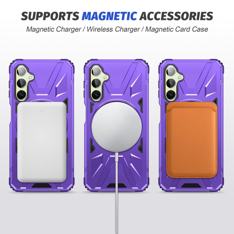 For Samsung Galaxy A24 4G/A25 5G MagSafe Magnetic Shockproof Phone Case with Ring Holder(Purple) - Galaxy Phone Cases by PMC TechLife | Online Shopping South Africa | PMC TechLife