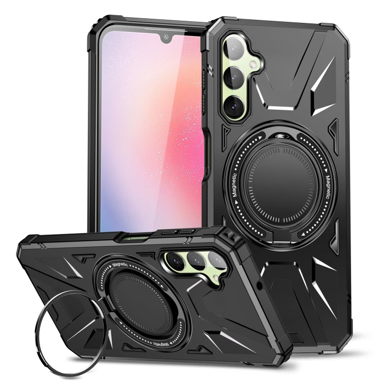 For Samsung Galaxy A54 5G MagSafe Magnetic Shockproof Phone Case with Ring Holder(Black) - Galaxy Phone Cases by PMC TechLife | Online Shopping South Africa | PMC TechLife