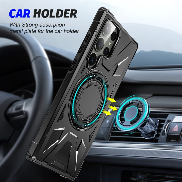 For Samsung Galaxy S24 Ultra 5G MagSafe Magnetic Shockproof Phone Case with Ring Holder(Black) - Galaxy S24 Ultra 5G Cases by PMC TechLife | Online Shopping South Africa | PMC TechLife