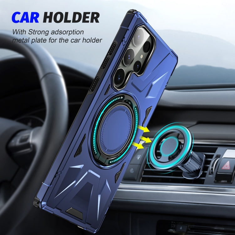 For Samsung Galaxy S24+ 5G MagSafe Magnetic Shockproof Phone Case with Ring Holder(Navy Blue) - Galaxy S24+ 5G Cases by PMC TechLife | Online Shopping South Africa | PMC TechLife
