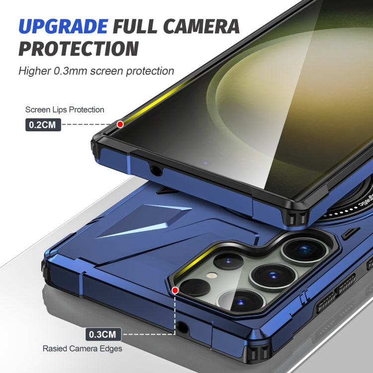 For Samsung Galaxy S24+ 5G MagSafe Magnetic Shockproof Phone Case with Ring Holder(Navy Blue) - Galaxy S24+ 5G Cases by PMC TechLife | Online Shopping South Africa | PMC TechLife