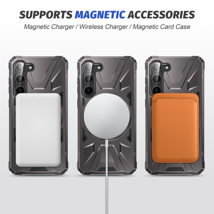 For Samsung Galaxy S24 5G MagSafe Magnetic Shockproof Phone Case with Ring Holder(Dark Grey) - Galaxy S24 5G Cases by PMC TechLife | Online Shopping South Africa | PMC TechLife