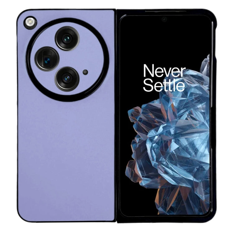 For OPPO Find N3 / OnePlus Open Morandi Solid Color Leather Texture Phone Case(Purple) - Find N3 Cases by PMC TechLife | Online Shopping South Africa | PMC TechLife
