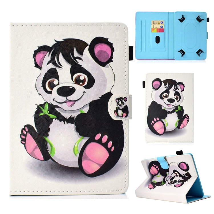 For 10 inch Universal Colored Drawing Stitching Leather Tablet Case(Panda) - 10 - 11 inch by PMC TechLife | Online Shopping South Africa | PMC TechLife | Buy Now Pay Later Mobicred