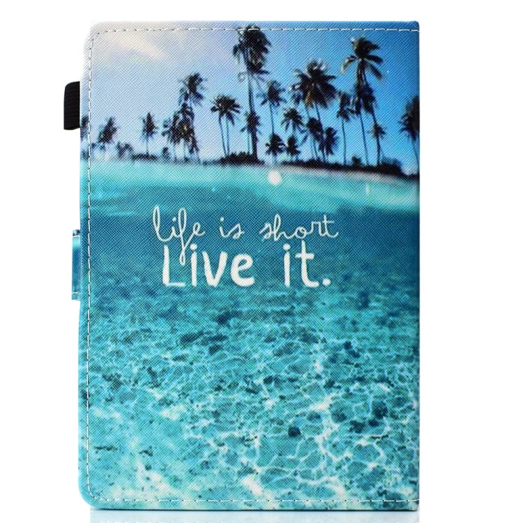 For 10 inch Universal Colored Drawing Stitching Leather Tablet Case(Blue Sea) - 10 - 11 inch by PMC TechLife | Online Shopping South Africa | PMC TechLife | Buy Now Pay Later Mobicred