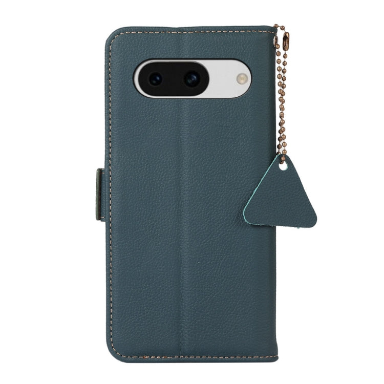 For Google Pixel 8A Side-Magnetic TJ Genuine Leather RFID Phone Case(Green) - Google Cases by PMC TechLife | Online Shopping South Africa | PMC TechLife | Buy Now Pay Later Mobicred