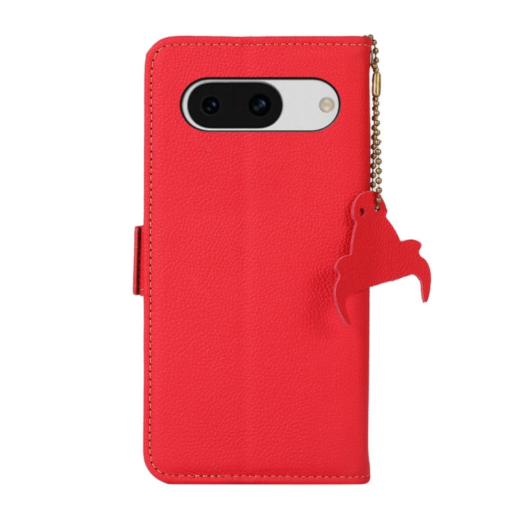 For Google Pixel 8A Side-Magnetic TJ Genuine Leather RFID Phone Case(Red) - Google Cases by PMC TechLife | Online Shopping South Africa | PMC TechLife | Buy Now Pay Later Mobicred