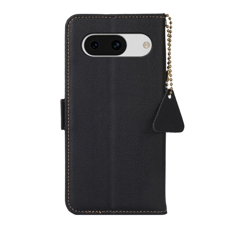 For Google Pixel 8A Side-Magnetic TJ Genuine Leather RFID Phone Case(Black) - Google Cases by PMC TechLife | Online Shopping South Africa | PMC TechLife | Buy Now Pay Later Mobicred