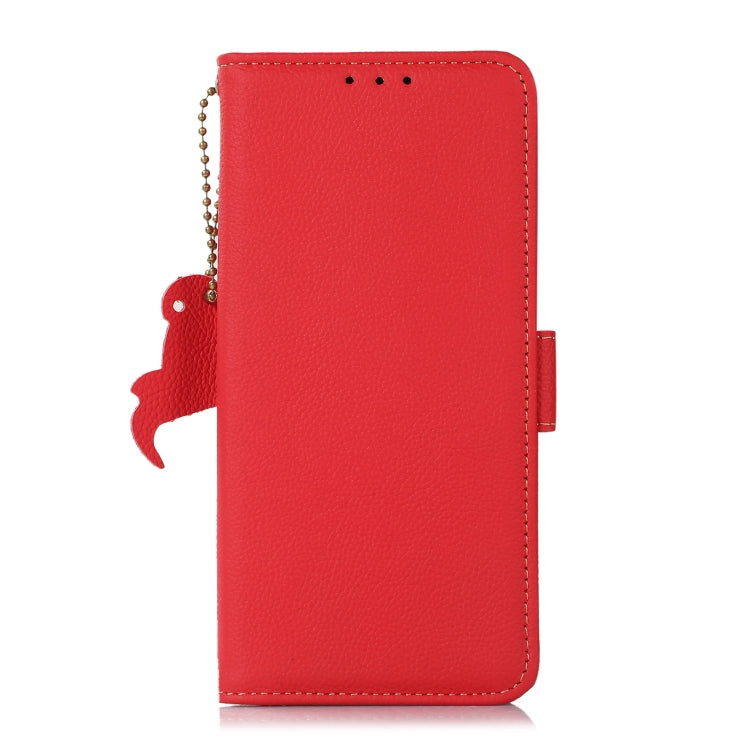 For Google Pixel 9 Side-Magnetic TJ Genuine Leather RFID Phone Case(Red) - Google Cases by PMC TechLife | Online Shopping South Africa | PMC TechLife | Buy Now Pay Later Mobicred