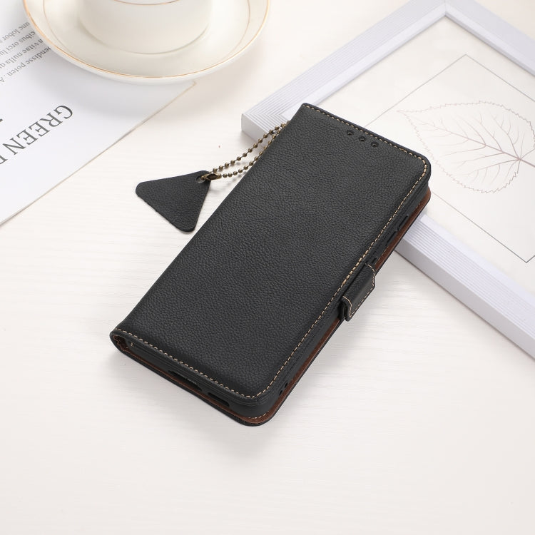 For Google Pixel 9 Pro Side-Magnetic TJ Genuine Leather RFID Phone Case(Black) - Google Cases by PMC TechLife | Online Shopping South Africa | PMC TechLife | Buy Now Pay Later Mobicred
