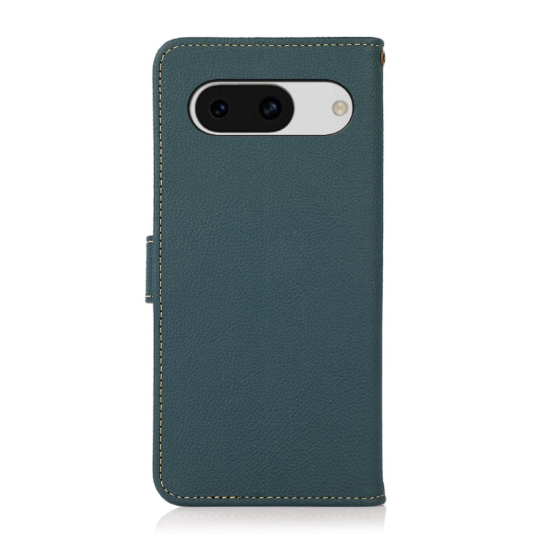For Google Pixel 8a KHAZNEH Custer Genuine Leather RFID Phone Case(Green) - Google Cases by PMC TechLife | Online Shopping South Africa | PMC TechLife | Buy Now Pay Later Mobicred