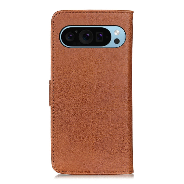 For Google Pixel 9 KHAZNEH Cowhide Texture Horizontal Flip Leather Phone Case(Brown) - Google Cases by PMC TechLife | Online Shopping South Africa | PMC TechLife | Buy Now Pay Later Mobicred