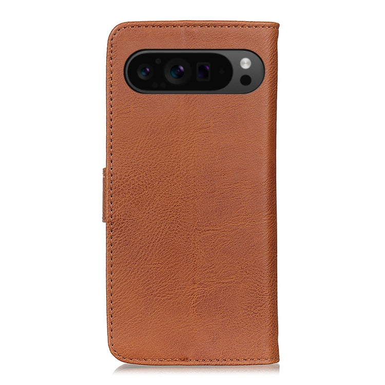 For Google Pixel 9 Pro KHAZNEH Cowhide Texture Horizontal Flip Leather Phone Case(Brown) - Google Cases by PMC TechLife | Online Shopping South Africa | PMC TechLife | Buy Now Pay Later Mobicred