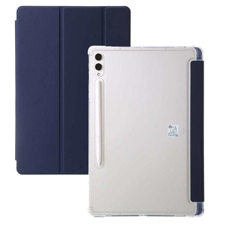 For Samsung Galaxy Tab S9+ 3-Fold Clear Acrylic Leather Tablet Case(Dark Blue) - free shipping - PMC Jewellery - Order now!