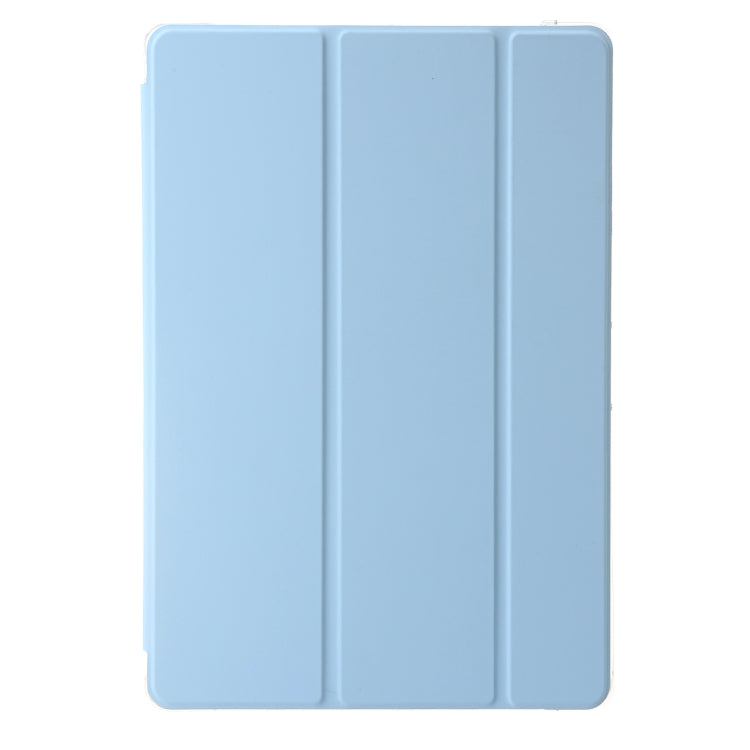 For Samsung Galaxy Tab S9 Ultra/S8 Ultra 3-Fold Clear Acrylic Leather Tablet Case(Ice Blue) - Galaxy Tab S9 Ultra Cases by PMC TechLife | Online Shopping South Africa | PMC TechLife