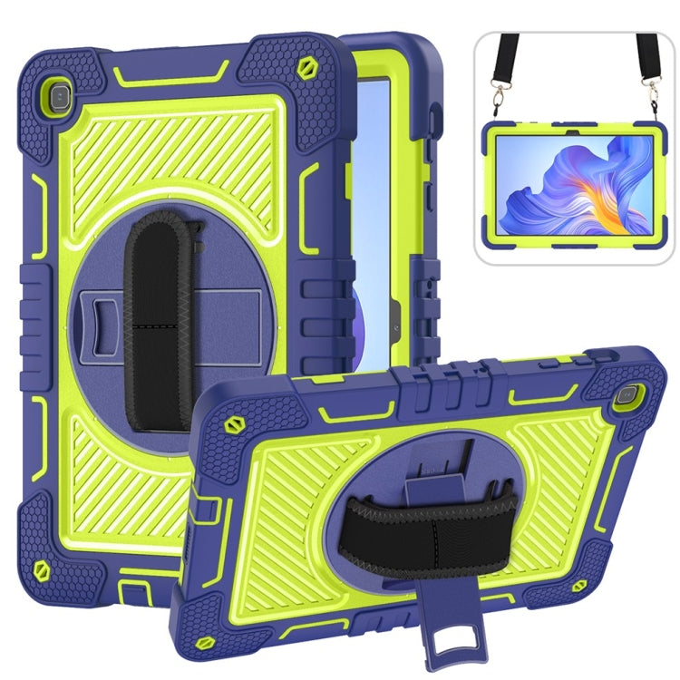 For Honor Pad X8 360 Degree Rotation PC Contrast Silicone Tablet Case(Navy Blue + Yellow Green) - Honor by PMC TechLife | Online Shopping South Africa | PMC TechLife | Buy Now Pay Later Mobicred