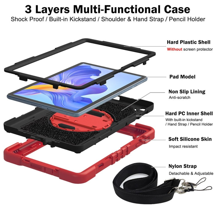 For Honor Pad X8 360 Degree Rotation PC Contrast Silicone Tablet Case(Red + Black) - free shipping - PMC TechLife - Order now!