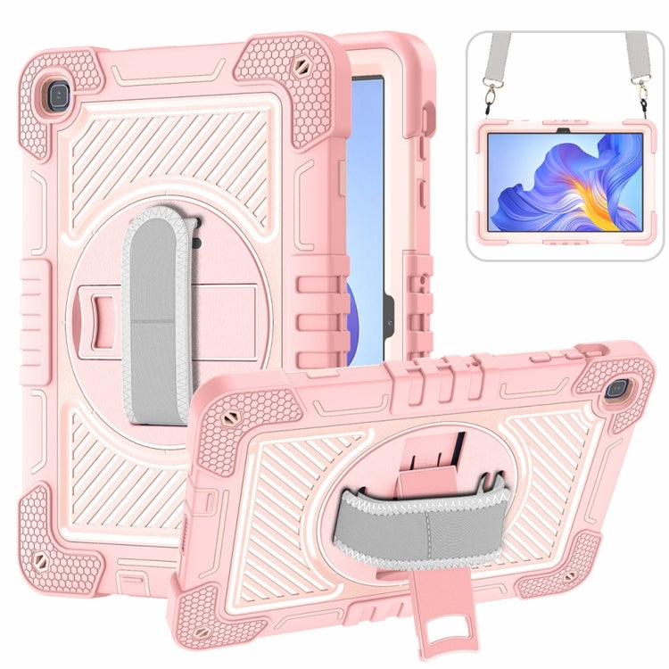 For Honor Pad X8 360 Degree Rotation PC Contrast Silicone Tablet Case(Rose Gold) - Honor by PMC TechLife | Online Shopping South Africa | PMC TechLife | Buy Now Pay Later Mobicred