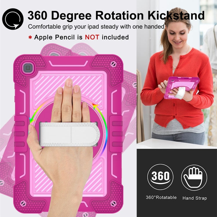 For Honor Pad X8 360 Degree Rotation PC Contrast Silicone Tablet Case(Rose Red + Pink) - Honor by PMC TechLife | Online Shopping South Africa | PMC TechLife | Buy Now Pay Later Mobicred