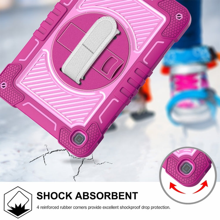 For Honor Pad X8 360 Degree Rotation PC Contrast Silicone Tablet Case(Rose Red + Pink) - Honor by PMC TechLife | Online Shopping South Africa | PMC TechLife | Buy Now Pay Later Mobicred