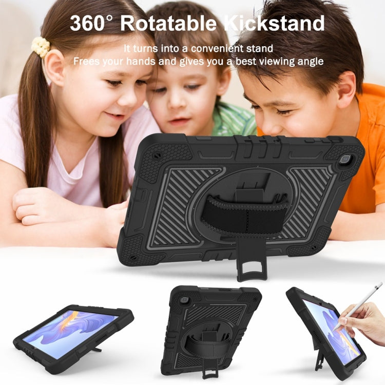 For Honor Pad X8 360 Degree Rotation PC Contrast Silicone Tablet Case(Black) - Honor by PMC TechLife | Online Shopping South Africa | PMC TechLife | Buy Now Pay Later Mobicred