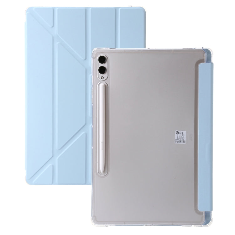 For Samsung Galaxy Tab S9 Clear Acrylic Deformation Leather Tablet Case(Ice Blue) - free shipping - PMC Jewellery - Order now!