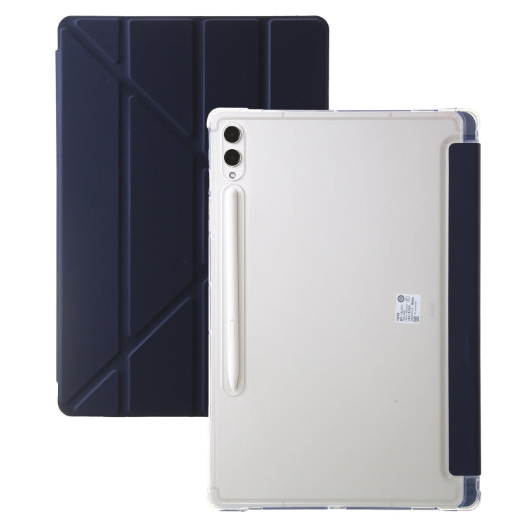For Samsung Galaxy Tab S10 FE / S9 FE Clear Acrylic Deformation Leather Tablet Case(Dark Blue) - free shipping - PMC TechLife - Order now!