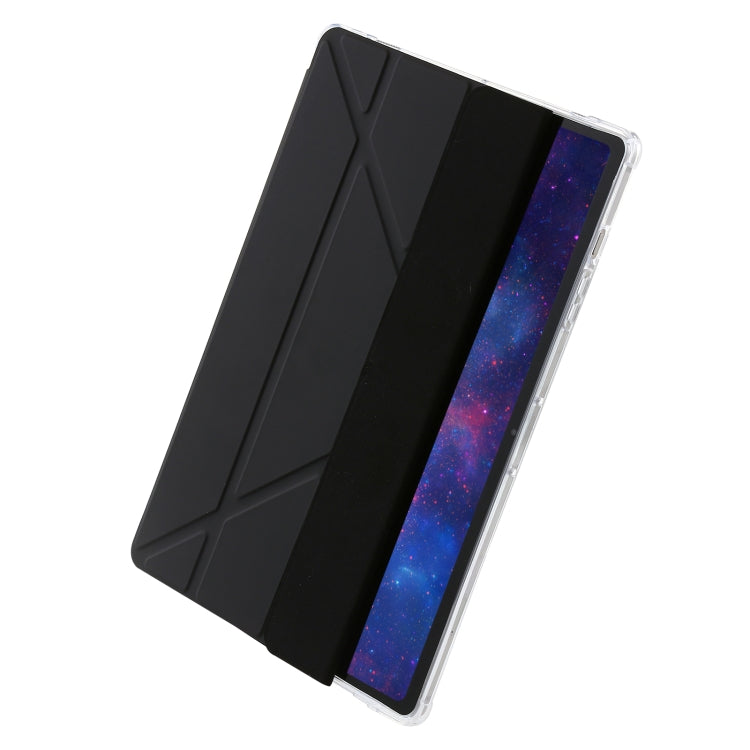 For Samsung Galaxy Tab S9 FE Clear Acrylic Deformation Leather Tablet Case(Black) - Galaxy Tab S9 FE by PMC TechLife | Online Shopping South Africa | PMC TechLife