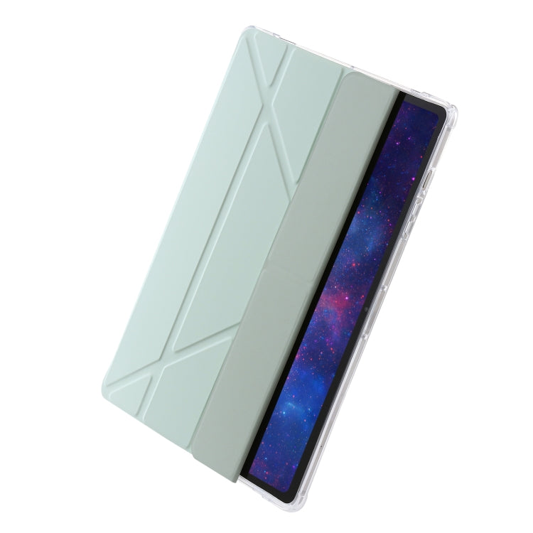 For Samsung Galaxy Tab S9 FE+ Clear Acrylic Deformation Leather Tablet Case(Green) - Galaxy Tab S9 FE+ by PMC TechLife | Online Shopping South Africa | PMC TechLife