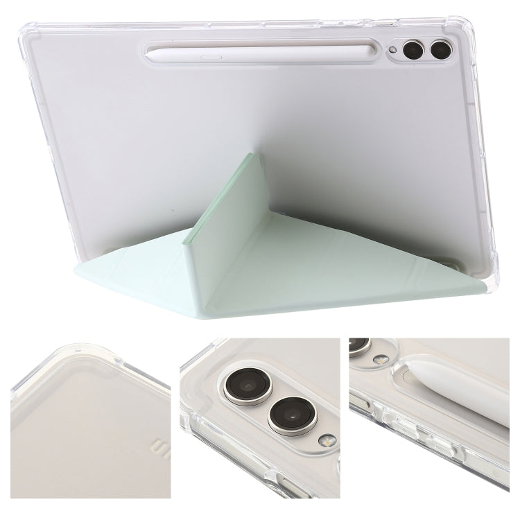 For Samsung Galaxy Tab S9 FE+ Clear Acrylic Deformation Leather Tablet Case(Green) - Galaxy Tab S9 FE+ by PMC TechLife | Online Shopping South Africa | PMC TechLife