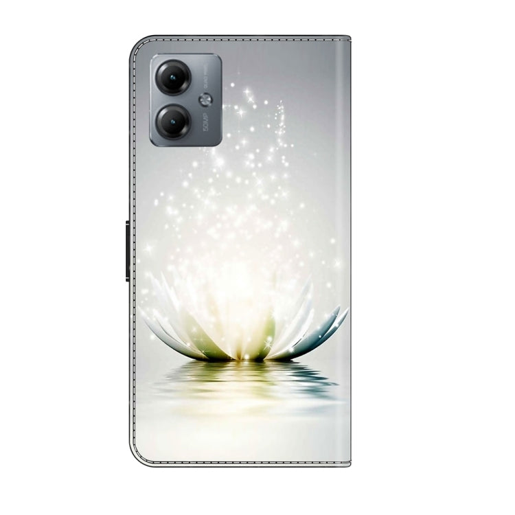 For Motorola Moto G14 Crystal 3D Shockproof Protective Leather Phone Case(Light Lotus) - Motorola Cases by PMC TechLife | Online Shopping South Africa | PMC TechLife | Buy Now Pay Later Mobicred