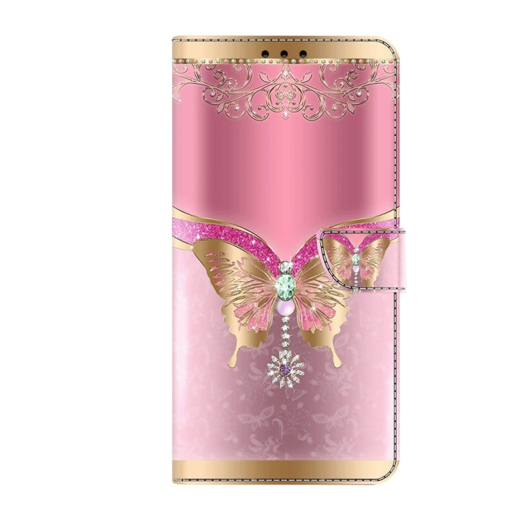 For Motorola Moto G14 Crystal 3D Shockproof Protective Leather Phone Case(Pink Bottom Butterfly) - Motorola Cases by PMC TechLife | Online Shopping South Africa | PMC TechLife | Buy Now Pay Later Mobicred