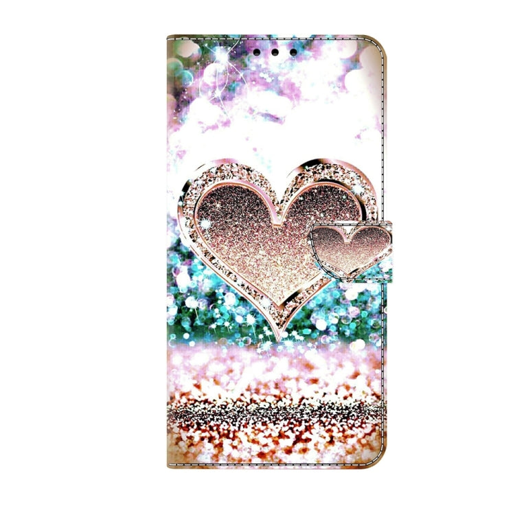 For Motorola Moto G14 Crystal 3D Shockproof Protective Leather Phone Case(Pink Diamond Heart) - Motorola Cases by PMC TechLife | Online Shopping South Africa | PMC TechLife | Buy Now Pay Later Mobicred