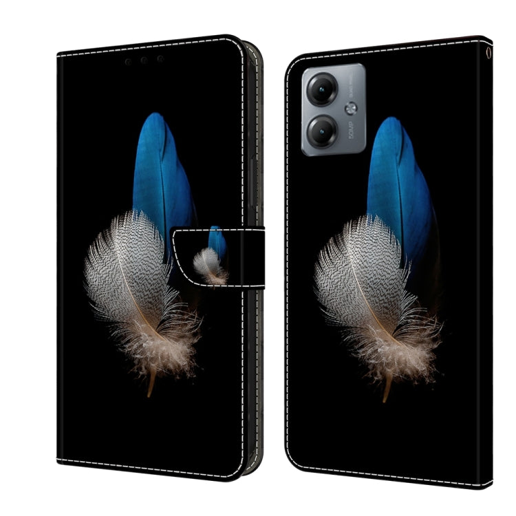 For Motorola Moto G14 Crystal 3D Shockproof Protective Leather Phone Case(Two Branches) - Motorola Cases by PMC TechLife | Online Shopping South Africa | PMC TechLife | Buy Now Pay Later Mobicred