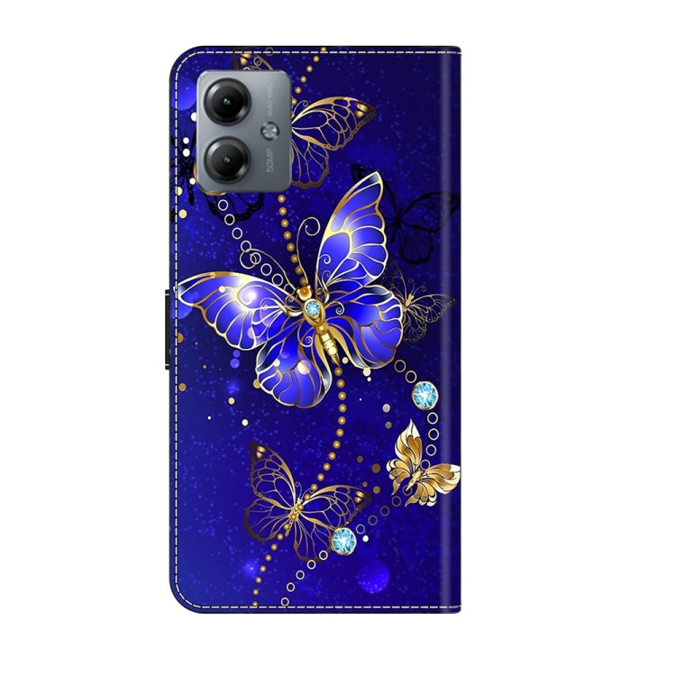 For Motorola Moto G14 Crystal 3D Shockproof Protective Leather Phone Case(Diamond Butterfly) - Motorola Cases by PMC TechLife | Online Shopping South Africa | PMC TechLife | Buy Now Pay Later Mobicred