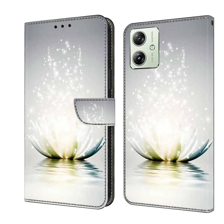 For Motorola Moto G54 Crystal 3D Shockproof Protective Leather Phone Case(Light Lotus) - Motorola Cases by PMC TechLife | Online Shopping South Africa | PMC TechLife | Buy Now Pay Later Mobicred