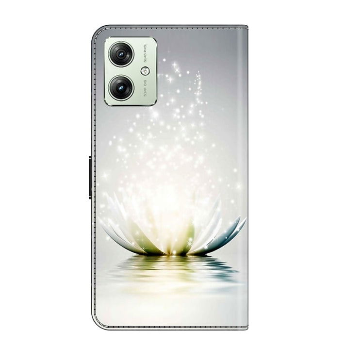 For Motorola Moto G54 Crystal 3D Shockproof Protective Leather Phone Case(Light Lotus) - Motorola Cases by PMC TechLife | Online Shopping South Africa | PMC TechLife | Buy Now Pay Later Mobicred