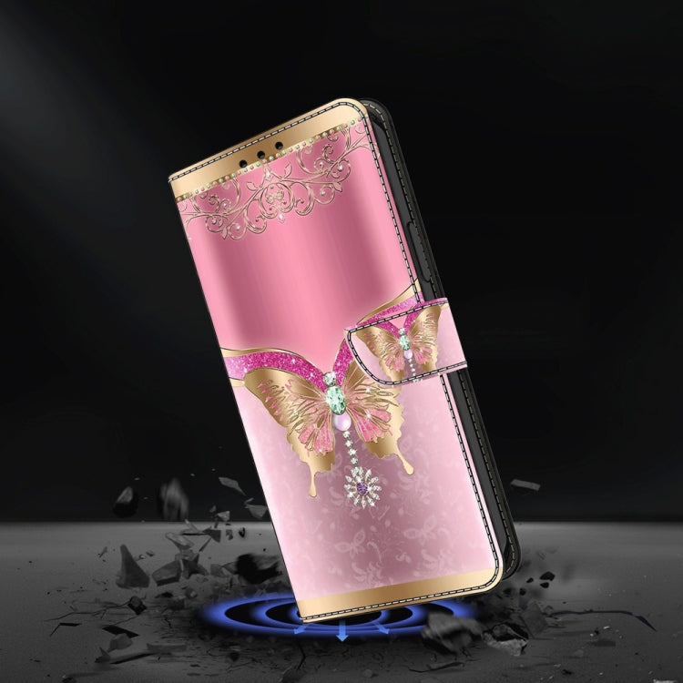 For Motorola Moto G54 Crystal 3D Shockproof Protective Leather Phone Case(Pink Bottom Butterfly) - Motorola Cases by PMC TechLife | Online Shopping South Africa | PMC TechLife | Buy Now Pay Later Mobicred