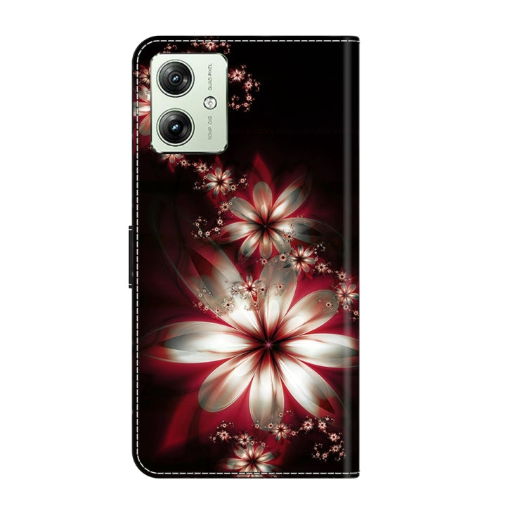 For Motorola Moto G54 Crystal 3D Shockproof Protective Leather Phone Case(Fantastic Flower) - Motorola Cases by PMC TechLife | Online Shopping South Africa | PMC TechLife | Buy Now Pay Later Mobicred
