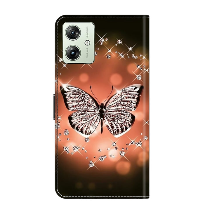 For Motorola Moto G54 Crystal 3D Shockproof Protective Leather Phone Case(Crystal Butterfly) - Motorola Cases by PMC TechLife | Online Shopping South Africa | PMC TechLife | Buy Now Pay Later Mobicred