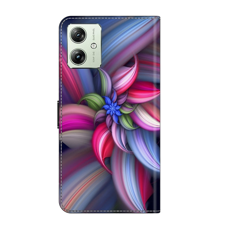 For Motorola Moto G54 Crystal 3D Shockproof Protective Leather Phone Case(Colorful Flower) - Motorola Cases by PMC TechLife | Online Shopping South Africa | PMC TechLife | Buy Now Pay Later Mobicred