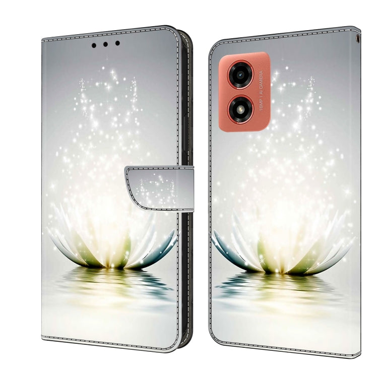 For Motorola Moto G Play 2024 Crystal 3D Shockproof Protective Leather Phone Case(Light Lotus) - Motorola Cases by PMC TechLife | Online Shopping South Africa | PMC TechLife | Buy Now Pay Later Mobicred