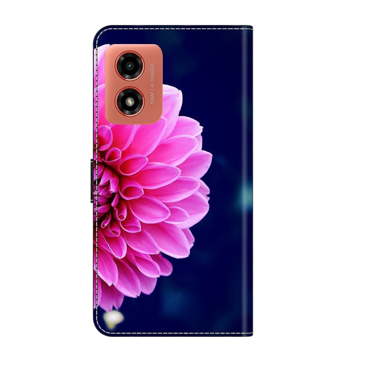 For Motorola Moto G Play 2024 Crystal 3D Shockproof Protective Leather Phone Case(Pink Petals) - Motorola Cases by PMC TechLife | Online Shopping South Africa | PMC TechLife | Buy Now Pay Later Mobicred