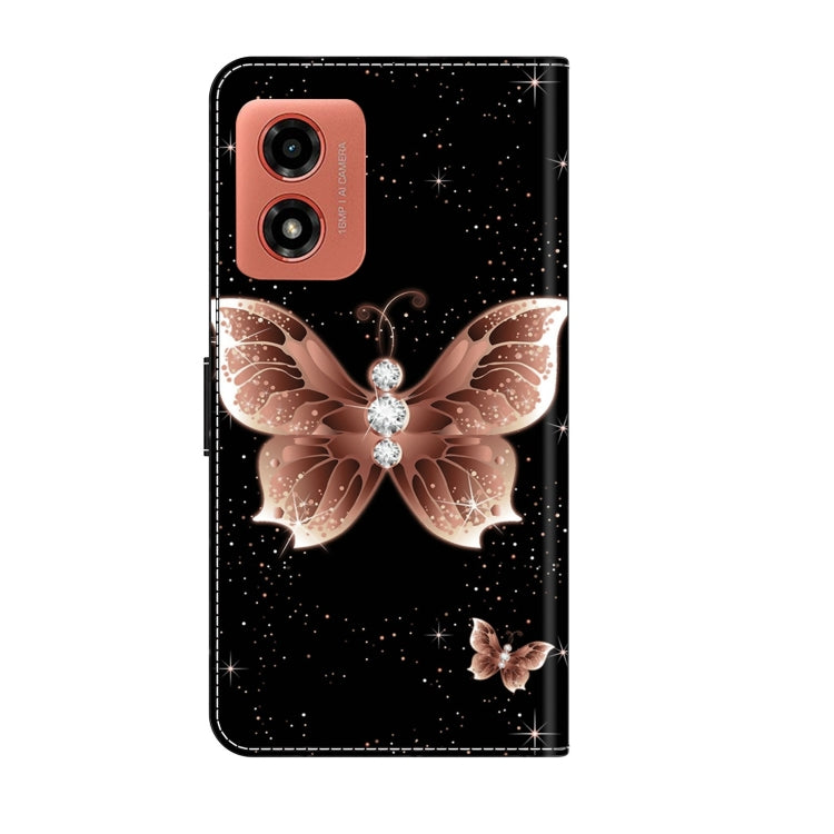 For Motorola Moto G Play 2024 Crystal 3D Shockproof Protective Leather Phone Case(Pink Diamond Butterfly) - Motorola Cases by PMC TechLife | Online Shopping South Africa | PMC TechLife | Buy Now Pay Later Mobicred